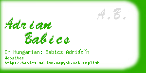adrian babics business card